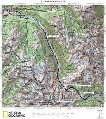 Ansel Adams Trip Map 2009