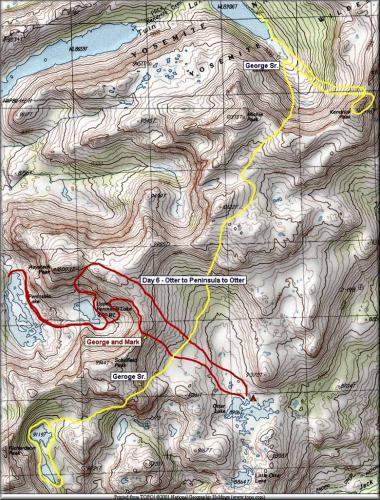 Yosemite Ridges Day 6 Map 2022