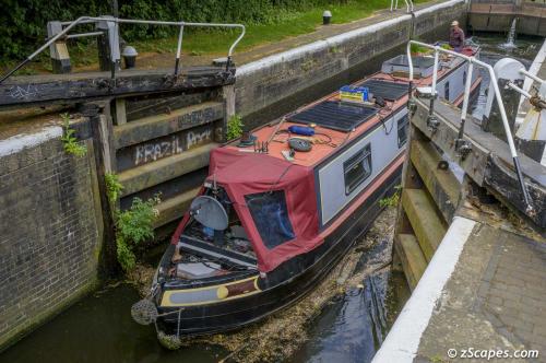 River Boat exiting lock