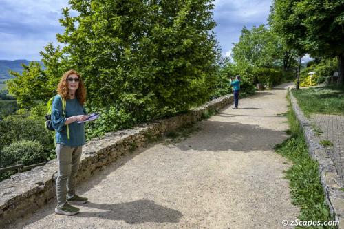 Betsey on the ourer defence wall in Oingt