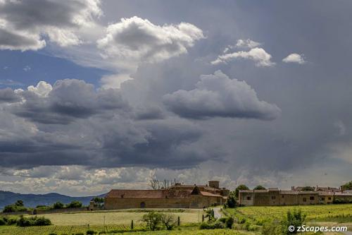 Bagnols village in view