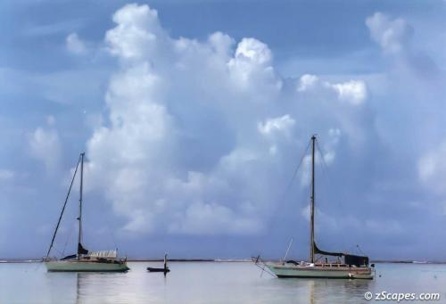 Sailboats in the lagoon