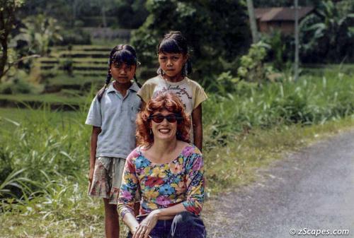 Betsey with local kids