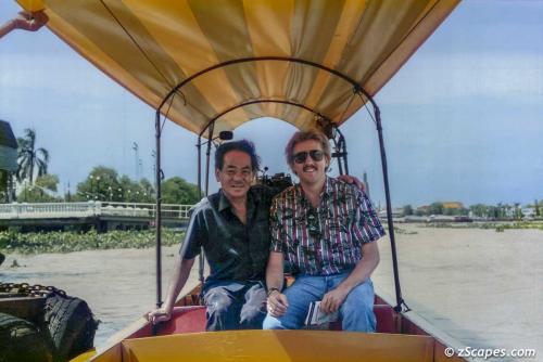 Mark with river boat taxi driver